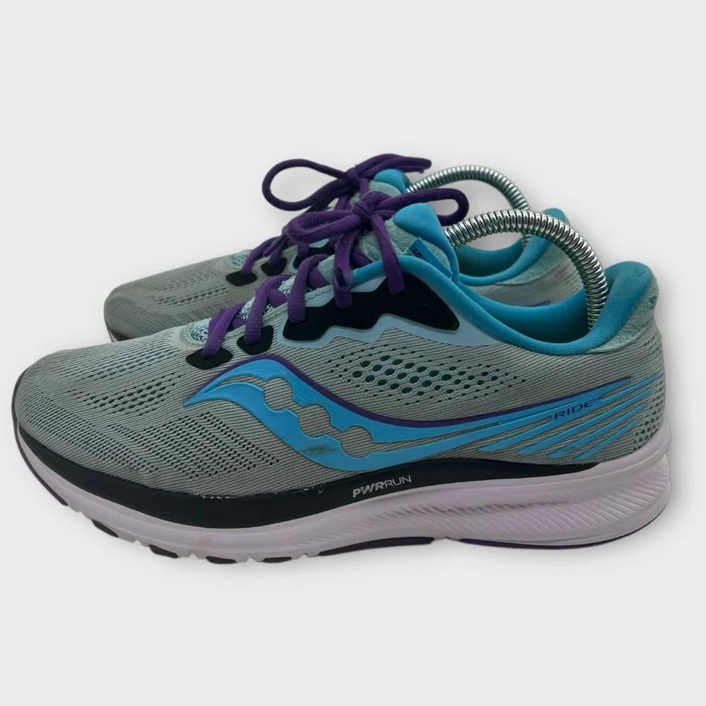 Saucony Ride‎ 14 Women Running Shoes Powder Concord US 8M Good Condition! Comfy!